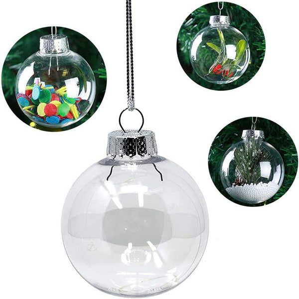 Seasonal Decorations 6Pcs Transparent Plastic Christmas Bauble Ball Tree Decorations