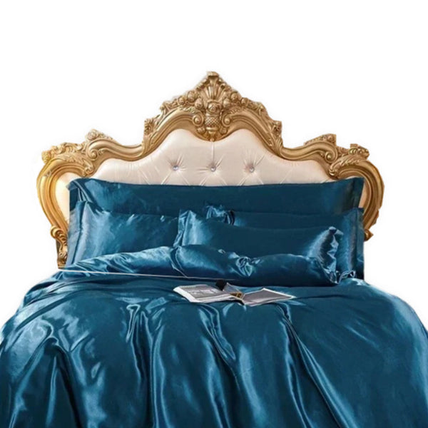 Other Bedding Beddings Blue Eu Single Size 2 Pcs Satin Smooth Duvet Cover Set Polyester