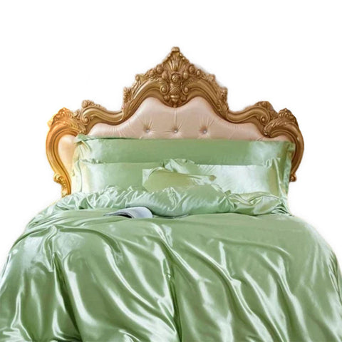 Quilt Covers Beddings Sage Green Queen Size Satin Duvet Cover Set Luxury Polyester