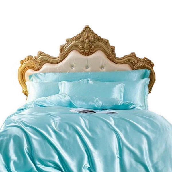 Quilt Covers Beddings Sky Blue Au Eu King Size Satin Smooth Duvet Cover Set Polyester