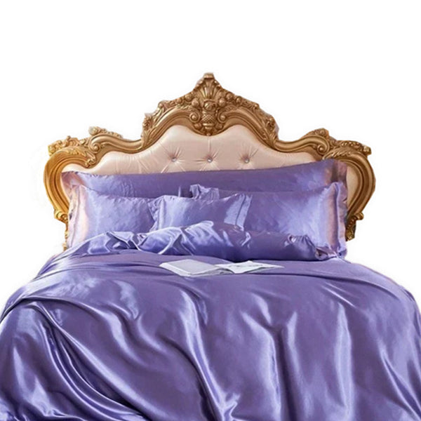 Quilt Covers Beddings Light Purple Us King Size 3 Piece Satin Duvet Cover Set Polyester