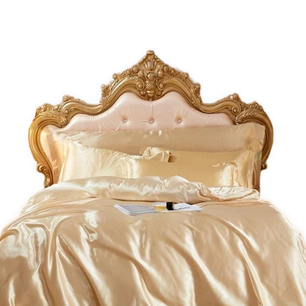 Other Bedding Beddings Beige Us King Size 3 Pcs Satin Smooth Duvet Cover Set Polyester