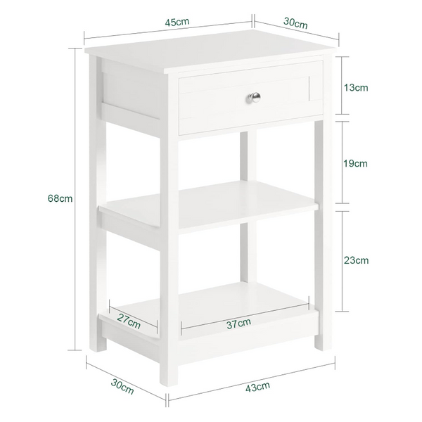 Bedside Tables Bedside Table With Drawer Shelves