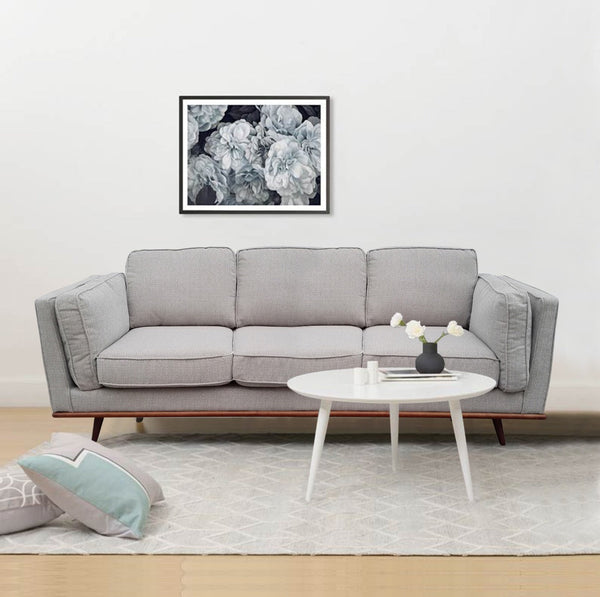 Sofas, Armchairs & Couches 3 Seater Sofa Beige Fabric Modern Lounge Set For Living Room Couch With Wooden Frame