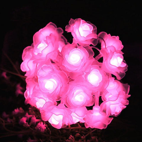 Indoor Or Outdoor Rose Flower Pretty Led Decorative String Lights