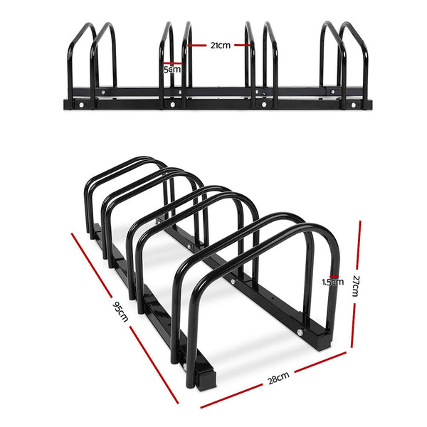 Bicycle Stands & Storage Giantz Weisshorn 4 Bike Stand Floor Bicycle Storage Black