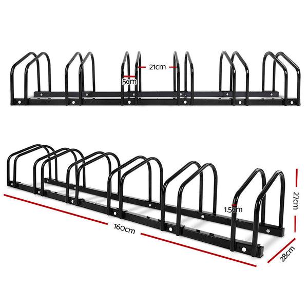 Bicycle Stands & Storage Giantz Weisshorn 6 Bike Stand Floor Bicycle Storage Black