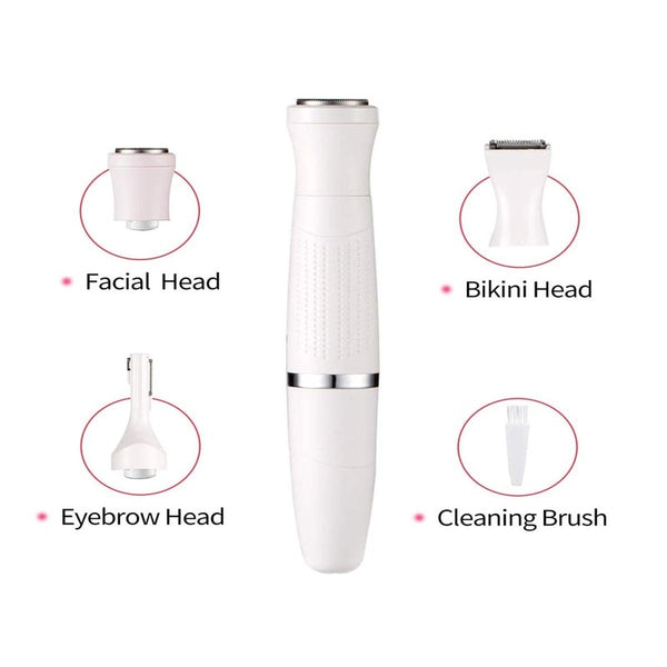 Women's Shavers Bikini Trimmer For Women 3 In 1 Electric Ladies Shaver Facial Hair Painless Removal Eyebrow Waterproof Razo White