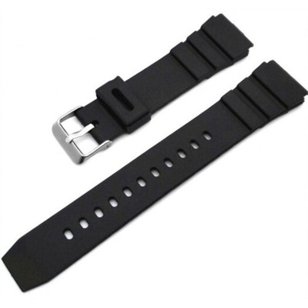 Watch Bands Black Simple Rubber Watcher Band Strap 20Mm