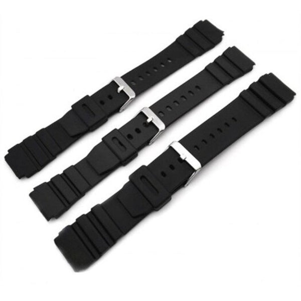 Watch Bands Black Simple Rubber Watcher Band Strap 20Mm