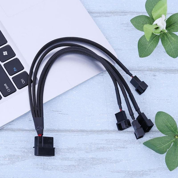 USB Cables, Hubs & Adapters Black Sleeved 4Pin Ide Molex To Port 3Pin4pin Power Supply Plug Cooler Cooling Fan Splitter Cable Wire For Pc Computer