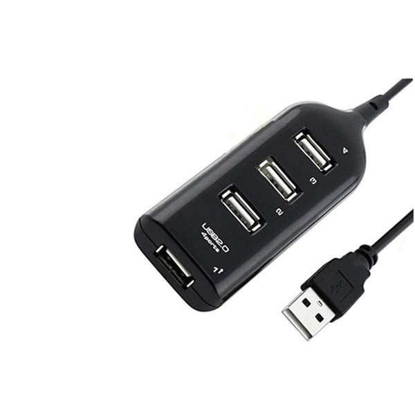 USB Cables, Hubs & Adapters Black Usb 2.0 Hi Speed 4 Port Splitter Hub Adapter For Pc Computer 6J13 Ping