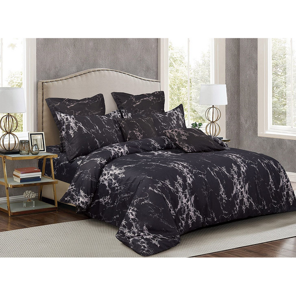 Black Marble Duvet Quilt Cover Set