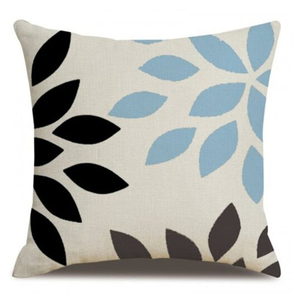 Cushions & Decorative Pillows Blue Geometric Linen Pillowcase Cushion Cover 45 X 45Cm Multi H