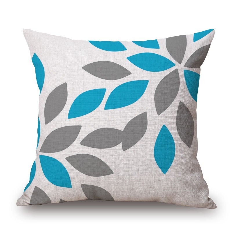 Cushions & Decorative Pillows Blue White Grey Cotton Linen Pillow Cover