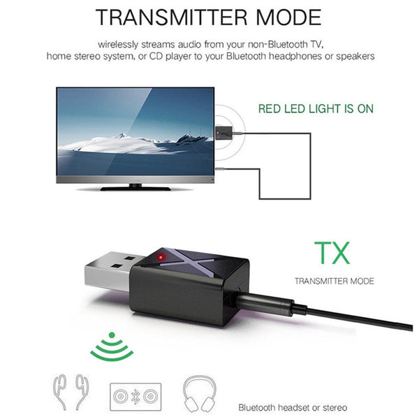 USB Bluetooth Adapters/Dongles Bluetooth 5.0 O Receiver Transmitter Mini Stereo Aux Rca Usb 3.5Mm Jack For Tv Pc Car Kit Wireless Adapter