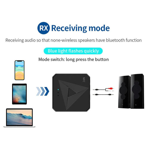 Bluetooth 5.0 Rca Audio Receiver Wireless Transmitter Low Latency Adapter For Tv Watching Pc Home Stereo Speaker