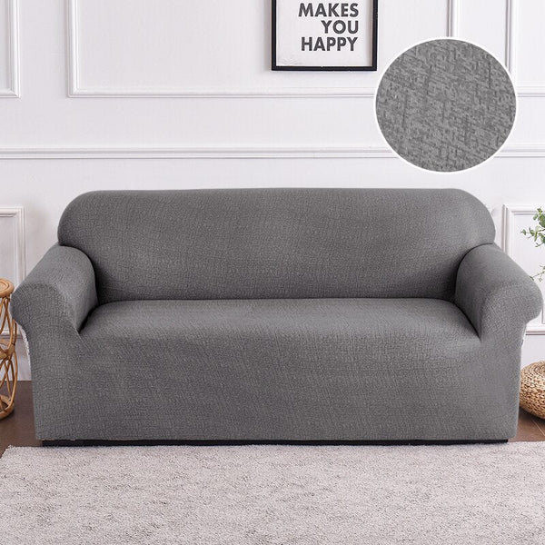 Slipcovers 3 Seater Sofa Cover Solid Gray Style Protection Living Room Chair Slipcover