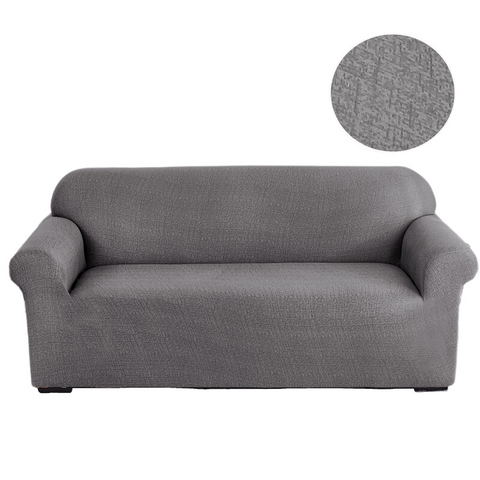 Slipcovers 4 Seater Sofa Cover Solid Gray Elastic Stretchable Slipcover For Living Room