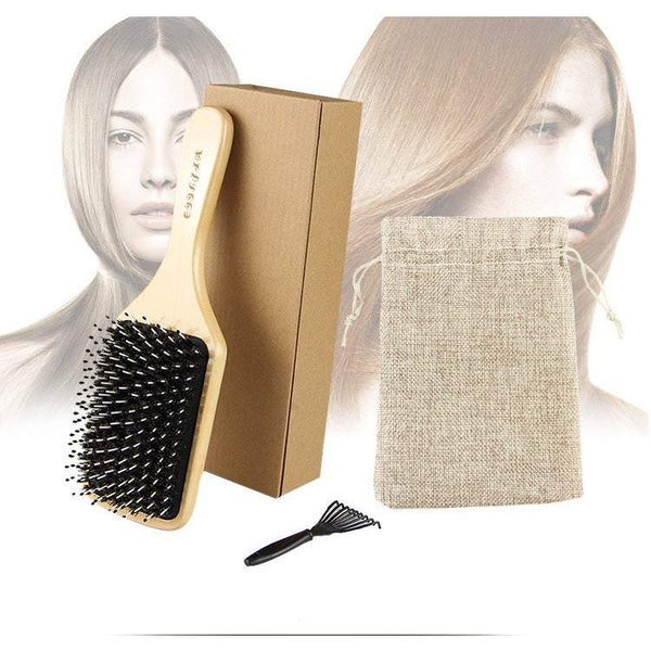 Brushes & Combs Hair Brushes Combs Boar Bristle Hairbrush With Combing Pins Wooden Board Suitable For Women And Men Reduce Frizz Dryness Restore Natur