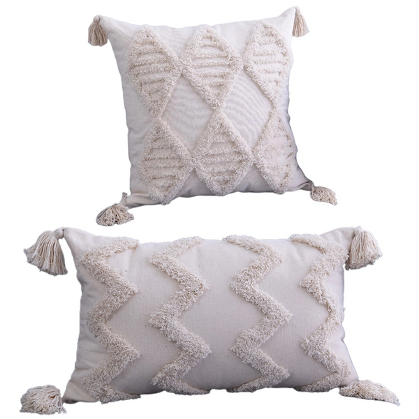 Cushion Covers Boho Tassels Pillow Cover Throw Cushion Case Tufted Woven Sofa Couch Decor