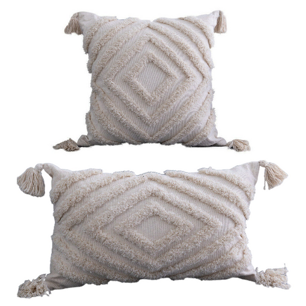 Cushion Covers Boho Tassels Pillow Cover Throw Cushion Case Tufted Woven Sofa Couch Decor