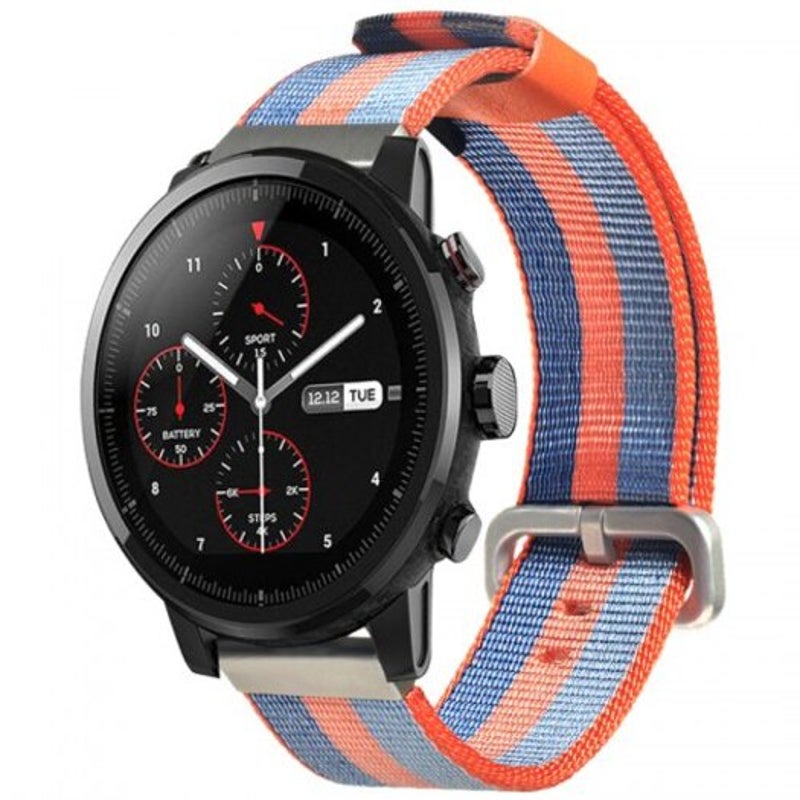 Watch Bands Braided Canvas Watch Strap For Amazfit Stratos 222Mm Orange