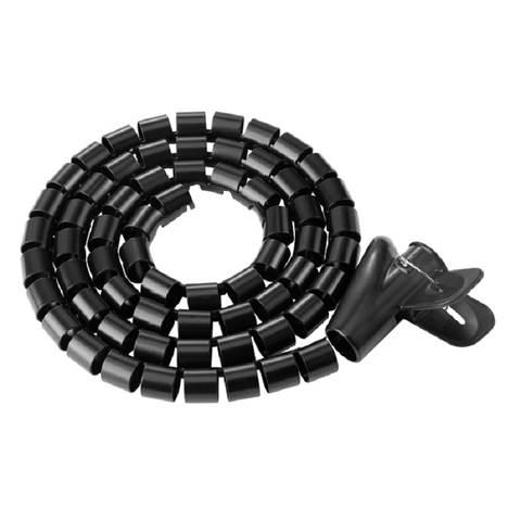 Brateck 15Mm/0.59' Diameter Coiled Tube Cable Sleeve Material Polyethylenepe Dimensions 1000X15mm - Black