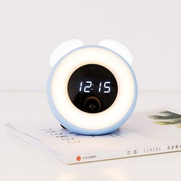 Night Lights Smart Timing Sleep Bedside Sensor Alarm Clock Night Light Crystal Blue