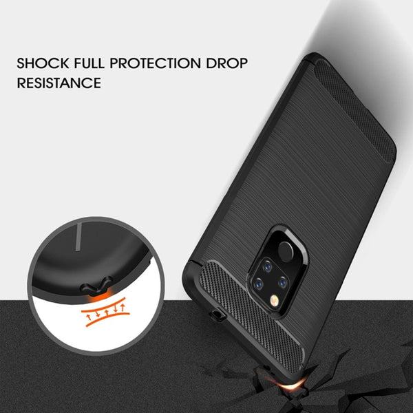 Cases, Covers & Skins Brushed Texture Carbon Fiber Shockproof Tpu Case For Huawei Mate 20 Black