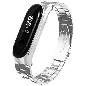 Buckle Solid Metal Replacement Wristband For Xiaomi Mi Band 3 Silver