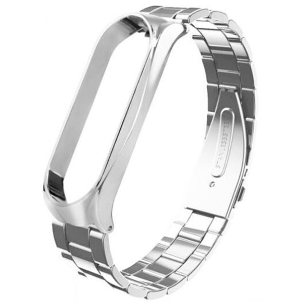 Watch Bands Buckle Solid Metal Replacement Wristband For Xiaomi Mi Band 3 Silver