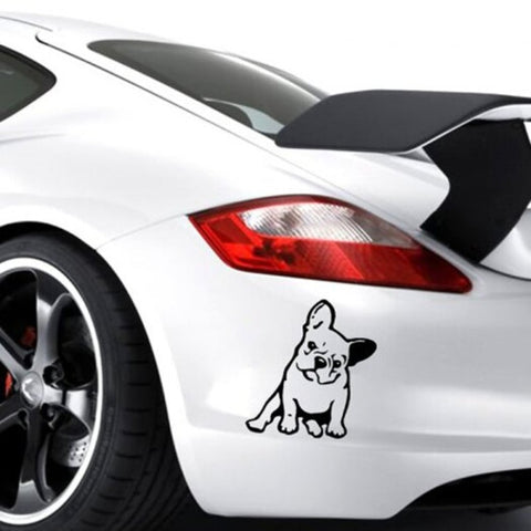 Bulldog Pattern Car Sticker Black