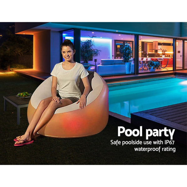 Bean Bags & Inflatables Bestway Inflatable Seat Sofa Led Light Chair Outdoor Lounge Cruiser