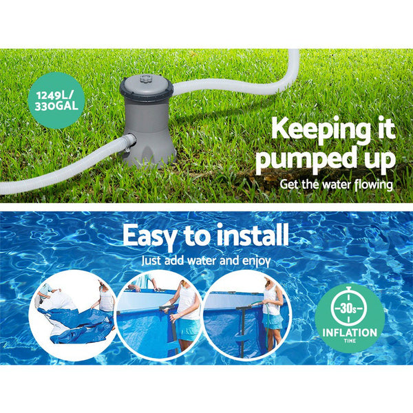 Above Ground Pools Bestway Swimming Pool Filter Pump 3.66M Power Steel Frame