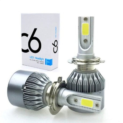 C6 H3 Car Led Headlight Bulbs Headlamps Fog Lights 2Pcs Silver