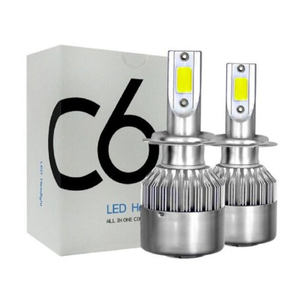 Light Bulbs C6 H3 Car Led Head Headlamps Fog Lights 2Pcs Silver