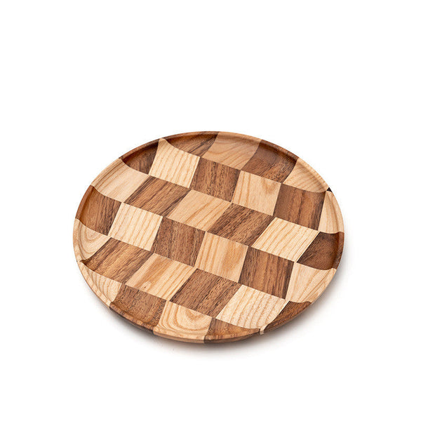 Plates Wooden Checkerboard Cake Board Serving