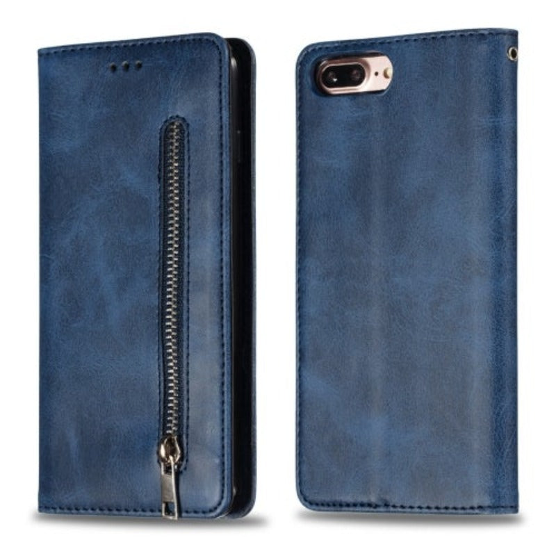 Cases, Covers & Skins Calf Texture Zipper Magnetic Horizontal Flip Pu Leather Case For Iphone 8 / 7 With Wallet And Holder Card Slots (Blue)