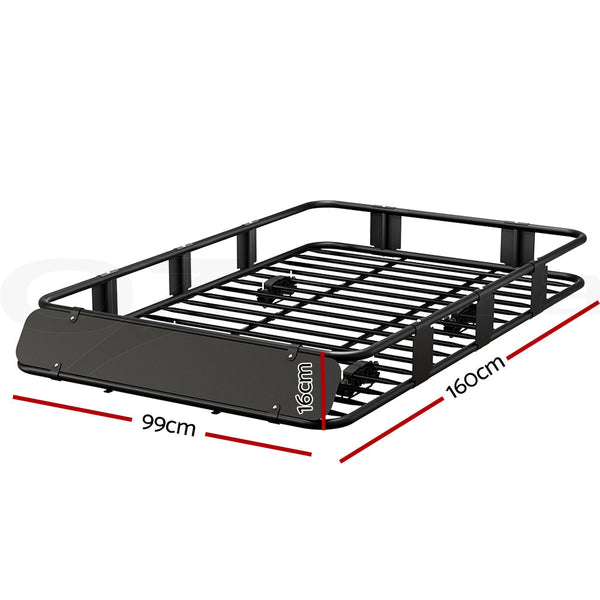 Roof Racks Giantz Universal Car Roof Rack Basket Luggage Vehicle Cargo Carrier 160Cm Black