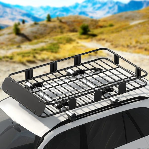 Roof Racks Giantz Universal Car Roof Rack Basket Luggage Vehicle Cargo Carrier 160Cm Black