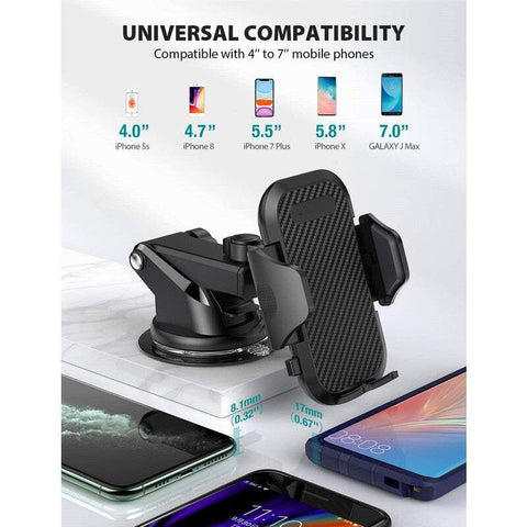 Car Phone Holders Universal Suitable For Dashboard Windshield Adjustable Long Arm Strong Suction Mobile
