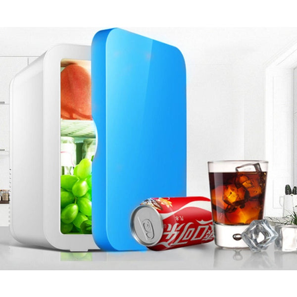 Mini Fridges Car Portable Mini Refrigerator Cosmetics Refrigeration Blue