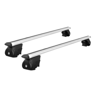 Roof Racks Universal Car Roof Rack Cross Bars Aluminium Adjustable 111Cm Silver Upgraded