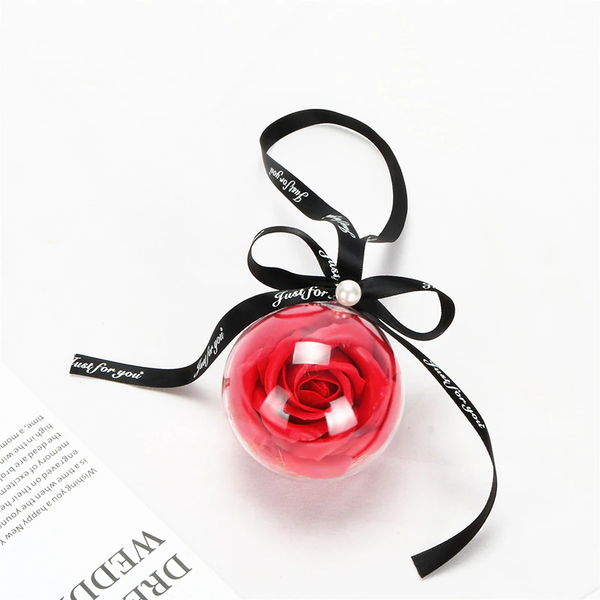 Seasonal Decorations 2Pc Car Creative Ornaments Eternal Flower Hanging Pendant Decorations Red