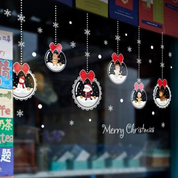 Seasonal Decorations Cartoon Christmas Pvc Window Film Wall Sticker For Home Decoration Multi 60X45cm