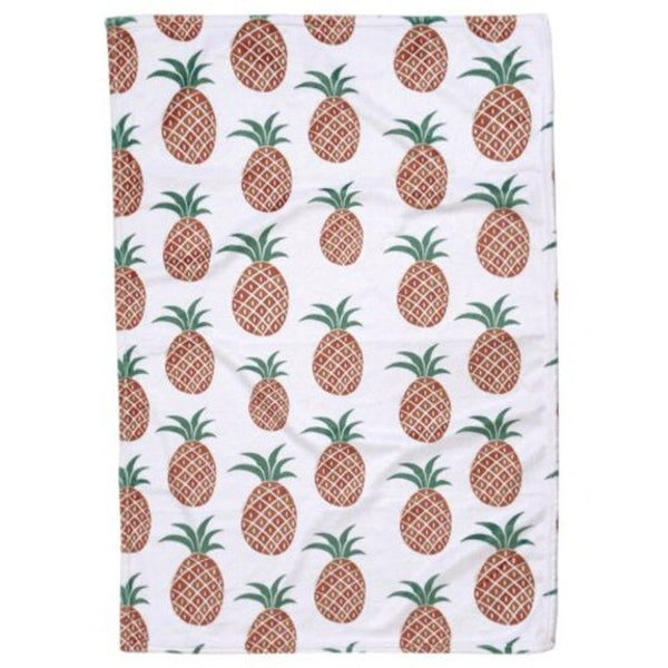 Cartoon Pineapple Pattern Double Sided Flannel Home Nap Warm Blanket Multi W27.6 X L39.4 Inch