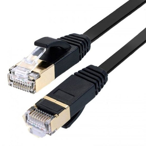 Ethernet Cables (RJ 45/8P8C) Cat7 Flat Ethernet Cable Computer Network Cord 1M Black