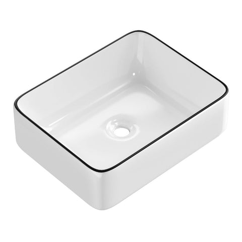 Bathroom Sinks Cefito Bathroom Basin Ceramic Vanity Sink Hand Wash Bowl Above Counter 48X37cm