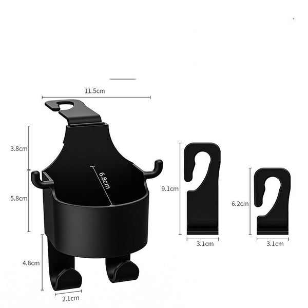 Car Organisers Car Hook Seat Back Multifunctional In The Plastic Black Cup Holder